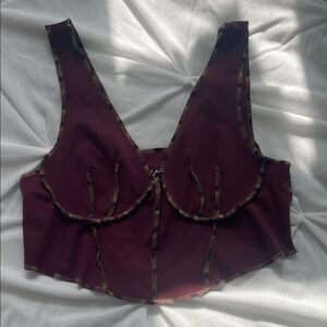 Elegant Burgundy Crop Top